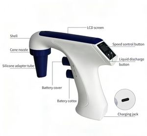 Pipet elektrik berkapasitas tinggi kualitas laboratorium dengan penyesuaian 6 kecepatan. - Product Image 2