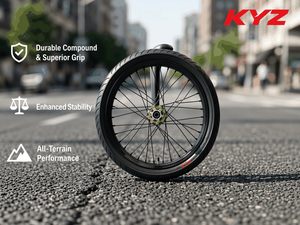 Ensemble de roues Supermoto KYZ 17 pouces 7116-T6 avec moyeu à tirage droit anodisé, jante noire, rayons argentés, disque de frein, pour la course urbaine, mise à niveau professionnelle - Product Image 2
