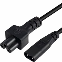 Adaptateur secteur IEC C8 vers IEC C5, câble d'alimentation 0,75 mm², cordon d'alimentation, rallonge électrique pour téléviseur, imprimante, moniteur