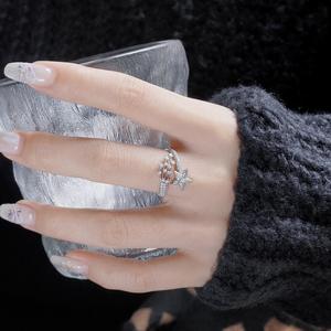 แหวนเงินแท้ S925 ประดับเพชรเต็มวง ดีไซน์โคเมทออร์บิต แหวนเพชรแบบซ้อนชั้น สไตล์เฉพาะตัว แหวนเพชรรูปดาวบนท้องฟ้า GRS - Product Image 4