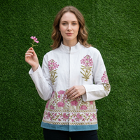 Veste longue matelassée en toile imprimée floral Suzani pour femme, style bohème, gypsy, festival, spéciale printemps-hiver, en coton respirant