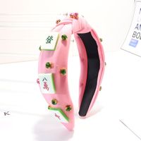 Bandeau à cheveux créatif à motif Mahjong, accessoires Mahjong, coiffe incrustée de strass, cadeau à thème amusant pour les amateurs de jeu de Mahjong