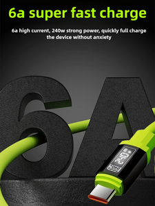 Câble de charge haute puissance universel Type C vers Type C 240W avec écran d'affichage de puissance <span class=keywords><strong>pour</strong></span> Xiaomi Huawei OPPO VIVO iPhone 15 16 17 Samsung - Product Image 5