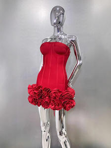 Вечерние вечерние платья 2025 новые высококачественные сексуальные зрелые облегающие Короткие вечерние платья с цветами для женщин элегантные - Product Image 6