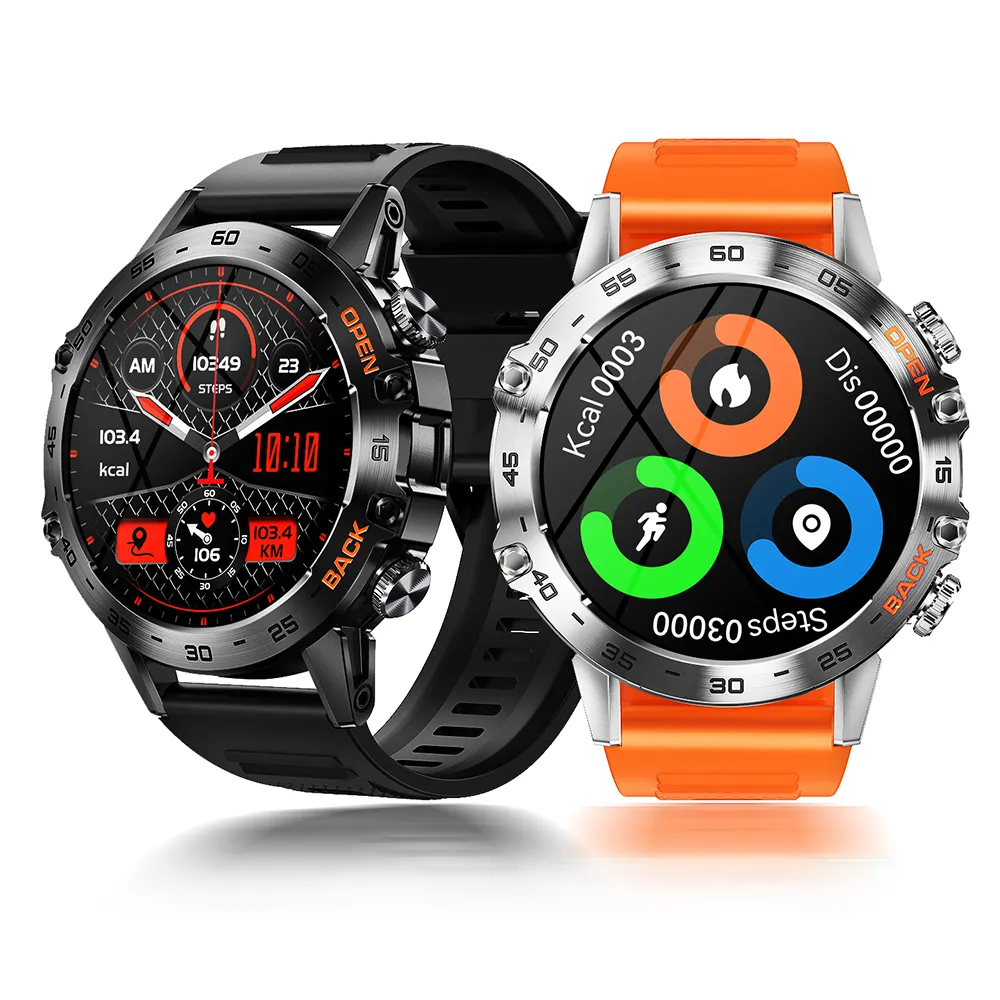2023 Outdoor Sport Smartwatch 1.39 Rond Scherm 400Mah Batterij Gezondheid Hartslag Bp Monitoring Waterdicht K52 Smart Watch