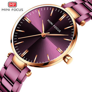 MINI FOCUS 0265 <span class=keywords><strong>Orologio</strong></span> da Donna al Quarzo <span class=keywords><strong>Viola</strong></span> alla Moda 2025, Cinturino in Acciaio Inossidabile, Impermeabile, Basso MOQ, Semplice <span class=keywords><strong>Orologio</strong></span> da Polso a Bracciale - Product Image 2