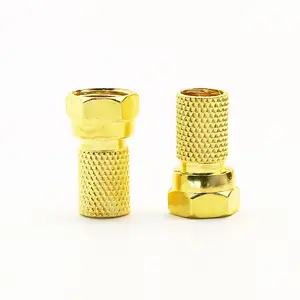 Gold Plated Adapters Coaxial Cable Connector F Male Connector Waterproof Compression RG6 CATV Connector Electronic Accessory