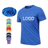 T-shirts en polyester pour hommes, personnalisables avec logo, de luxe, soyeux, respirants, à manches courtes, pour affaires, OEM
