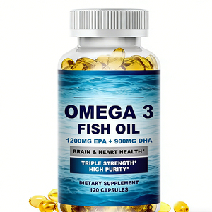 Capsules de gel molle de haute qualité d'huile de poisson Oméga <span class=keywords><strong>3</strong></span> avec EPA et DHA de pureté élevée pour le soutien cardiovasculaire et la fonction cognitive - Product Image 1