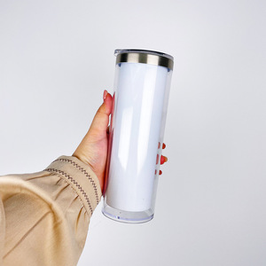 Gobelet isotherme sous vide en acier inoxydable de 20 oz, anti-fuite, à double paroi, à paillettes, droit, portable, vierge pour sublimation - Product Image 4