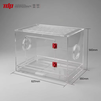 TERMEIN Cage pour chien moderne à double porte en acrylique transparent avec plateau de nettoyage extractible