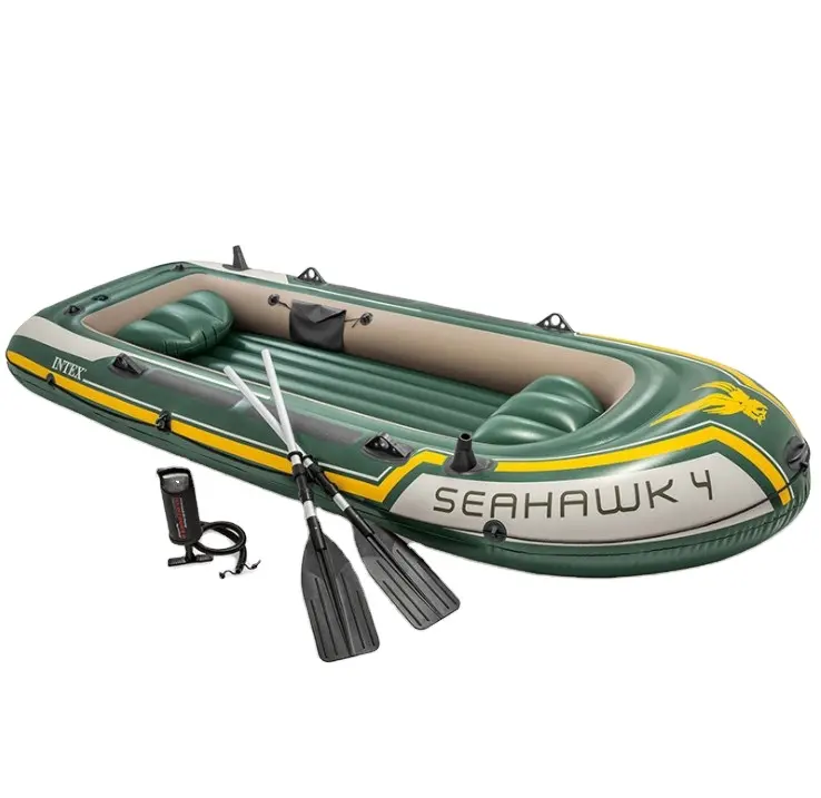 Intex 68351 Seahawk 4 Boat Set Rowing Boats Large Pvc Inflatable Kayak Fishing Boat For Outdoors
