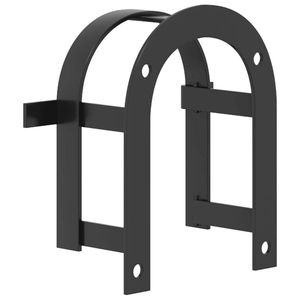 W2B VidaXL nero polvere rivestita di ferro briglia appendiabiti parete-montaggio muro di stoccaggio - Product Image 5