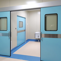 Puerta Médica Eléctrica Hermética Corredera de Acero, Minimalista, Antibacteriana, Impermeable, Personalizable, para Cuarto Limpio de Hospital
