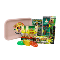 Kit d'accessoires : Plateaux roulants colorés, Broyeur à herbes en plastique 2 pièces, Tube de rangement, Papier à rouler parfumé au chanvre
