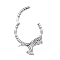 Anneau segmenté articulé en titane ASTM F136 Fuxuan avec anneau de nez en forme de colombe pour piercing corporel