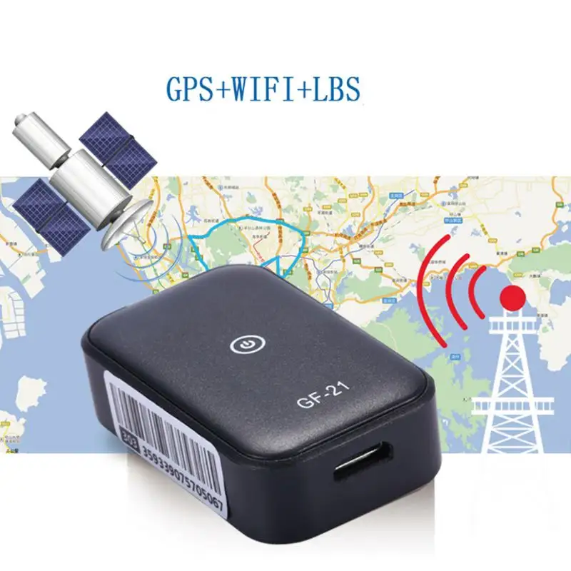 Gf21 Mini Gps Real-Time Auto Tracker Anti-Verloren Apparaat Voice Control Opname Locator Volgapparaat Wifi + Lbs + Gps