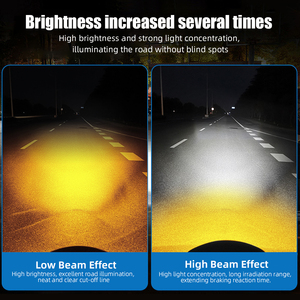 Faro LED a Lente Fisheye 12V per Moto, Super Luminoso Bianco e Giallo, Mini Lampada di Guida Bicolore per Sistema di Illuminazione Moto - Product Image 4