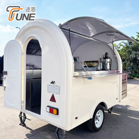 Mini-remorque alimentaire ronde blanche adorable avec auvent, cuisine mobile entièrement équipée à vendre – Prix usine