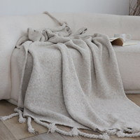 Selimut Rajut Campuran Wol Grosir, Lembut, Hangat, Dekoratif, Penutup Sofa & Tempat Tidur