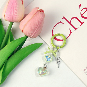 Nouvel accessoire de porte-clés : Pendentif cœur pêche double face DIY avec perles décoratives mignonnes, idéal pour sacs et téléphones portables - Product Image 6