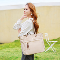 Sac à main pour ordinateur portable en nylon pour femmes, imperméable, 14 pouces, sac à bandoulière pour ordinateur, multi-poches, sac à main pour le travail au bureau, étudiant, sac à main pour le collège