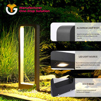 Lámpara de Jardín LED Moderna con Cuerpo de Aluminio Impermeable IP65, Luz Blanca Cálida de 3500K para Caminos, Patios y Paisajes