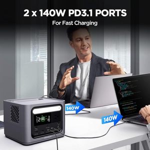 288Wh Portable <b>Power</b> Station Battery 300W AC Outlet Fast Charging Solar <b>Generator</b> Home /Outdoor /Travel/ Emergency Gendome Go 30 - Product Image 4