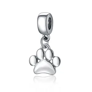 Dog Paws pendants charms bracelet DIY Bear Paw Bracelet Pendant for snake chain cartoon animal paws dog jewelry beads