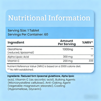 Comprimés de Glutathion VC à double force, formule personnalisée, antioxydants naturels, contribuent à reconstituer les nutriments quotidiens, complément alimentaire