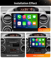 Radio Multimedia Player Android Auto dengan Layar Sentuh 4G Wifi BT Carplay untuk Citroen Berlingo Peugeot Partner 2015~2018