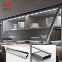 Profil en alliage d'aluminium 6063 série T5, cadre en verre pour armoire, cadre d'armoire de cuisine, divers traitements de surface