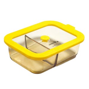 Ensemble de bols en verre borosilicate haute résistance pour la conservation des aliments, compatibles micro-ondes, étanches, à deux/trois compartiments, 1-2L, boîte à lunch moderne et minimaliste - Product Image 1
