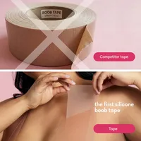 Bande adhésive pour poitrine N Body en maille couleur naturelle pour lifting des seins, cache-tétons invisibles, adhésifs sans bretelles, soutien-gorge push-up collant