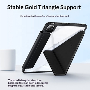 Étui rigide transparent en acrylique pliable avec support et porte-stylet, fonction veille/réveil automatique <span class=keywords><strong>pour</strong></span> <span class=keywords><strong>iPad</strong></span> Pro 11 pouces 2025 M4 M5 - Product Image 1