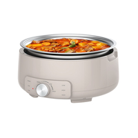 Casserole électrique en acier inoxydable pour la maison, 4 L, avec pot amovible