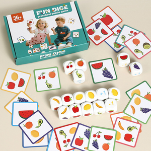 Offre spéciale en bois <span class=keywords><strong>dés</strong></span> animaux motif petite enfance Cognition Parent enfant cartes d'appariement interactives jouets éducatifs pour enfants - Product Image 4