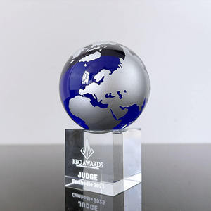 Globe de cristal pour la maison décoration Presse-papiers Crystal <span class=keywords><strong>World</strong></span> 3d Engraved Crystal Globe Award - Product Image 3