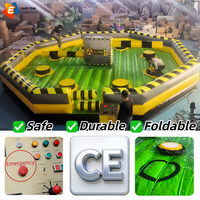 Jeux de Carnaval Défiants : Jeu Gonflable Wipe Out à 3 Vitesses Réglables avec Structure Métallique Stable pour Adultes