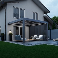 Pergola Bioclimatique Motorisée Écologique et Étanche pour Balcon, Jardin et Patio avec Lames Orientables et Revêtement Poudré
