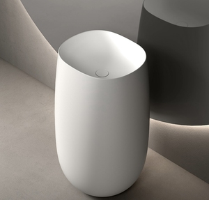 Hiện đại Countertop Sinks hình trụ đá nhân tạo thân thiện với môi chống nước sàn đứng chậu rửa drainer cho khách sạn sử dụng - Product Image 1