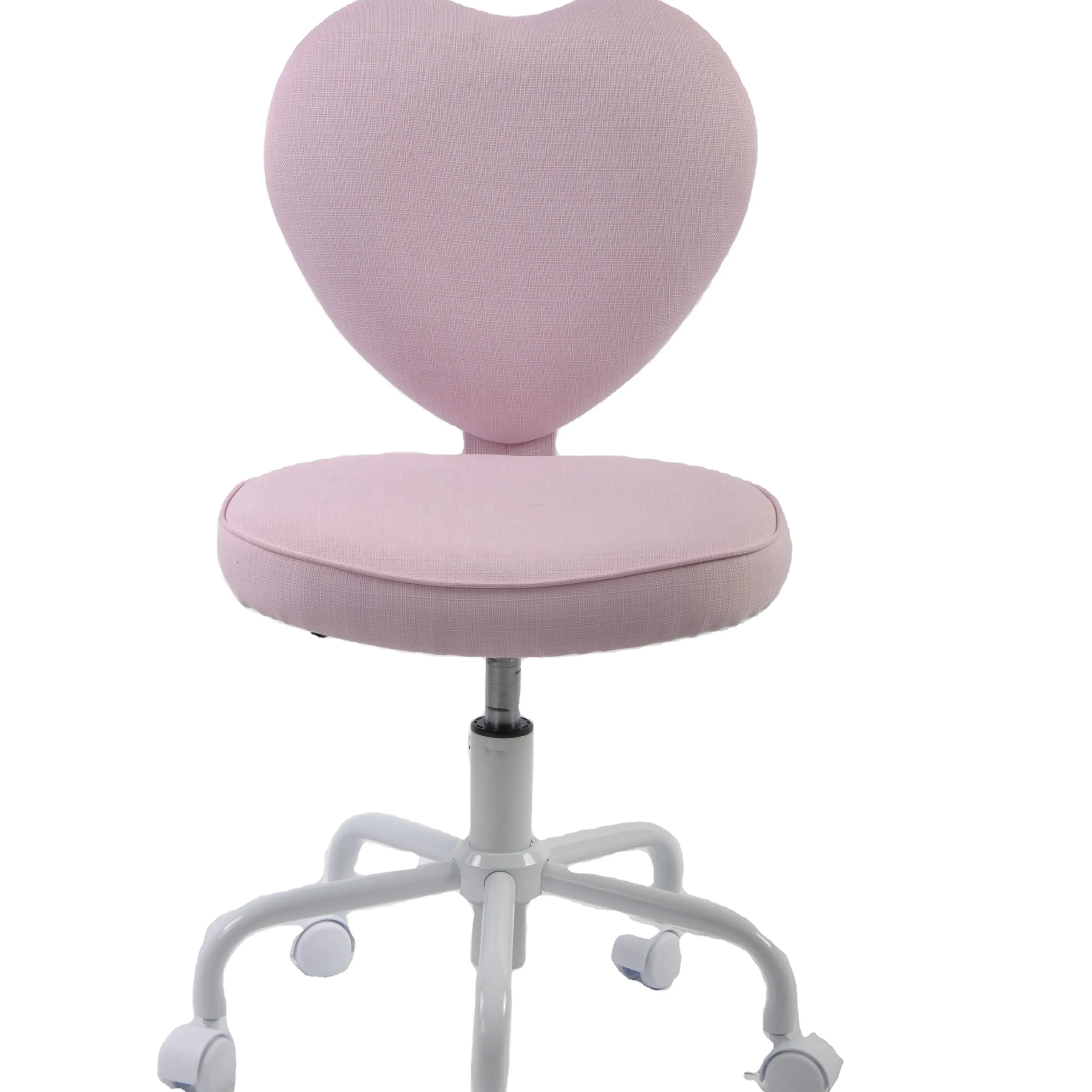 Carlford Cute Stuhl mit Rädern, Kinder stuhl Wohnzimmer Büro Schlafzimmer Pink Heart Shape Back Drehbarer Waschtisch