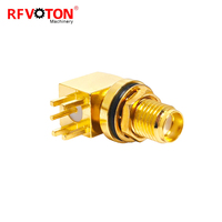 Fabricant Fourniture Personnalisable Sma Femelle Jack Cloison Bord Étanche Angle Droit RA Rf Connecteur Coaxial (rf) Pcb