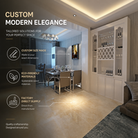 Meuble de présentation de vin moderne et écologique avec éclairage LED, construction en bois massif pour la maison, salon, salle à manger
