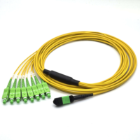 Kabel Fanout OS2 Single Mode MPO ke SC APC LC UPC 9/125um 8 12 24 48 Core Low Loss Breakout Patch Cord untuk GPON EPON FTTX