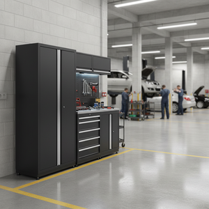 Industrial Modular Workstation | <b>Tool</b> <b>Cabinet</b> + Pegboard Wall System Heavy-Duty Steel Swivel Casters 7 Drawers OEM/ODM - Product Image 2