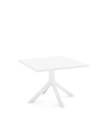 Table carrée minimaliste d'extérieur respirante, table de terrasse de jardin, table à manger en plastique imperméable et résistante au soleil