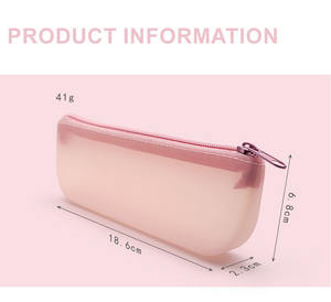 Borsa per il trucco da viaggio in Silicone trasparente cosmetico trasparente Mini rosa carino professionale con cerniera - Product Image 3