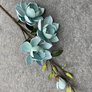 Flores artificiales decorativas, 4 cabezas, <span class=keywords><strong>Magnolia</strong></span> <span class=keywords><strong>Grandiflora</strong></span>, venta al por mayor - Product Image 6