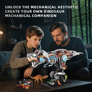 <span class=keywords><strong>Jouet</strong></span> de construction semi-mécanique à manivelle Tyrannosaurus <span class=keywords><strong>Rex</strong></span> avec éclairage, en plastique ABS coloré, coffret cadeau - Unisexe - Product Image 5